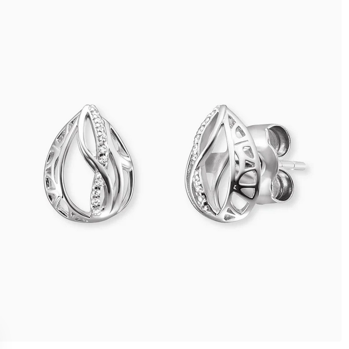 Ohrstecker Himmelsträne mit Zirkonia